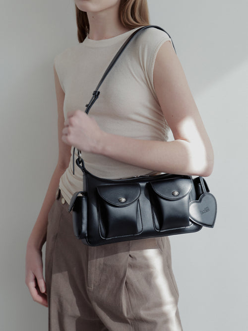 Ava Leather Pocket Crossbody Bag