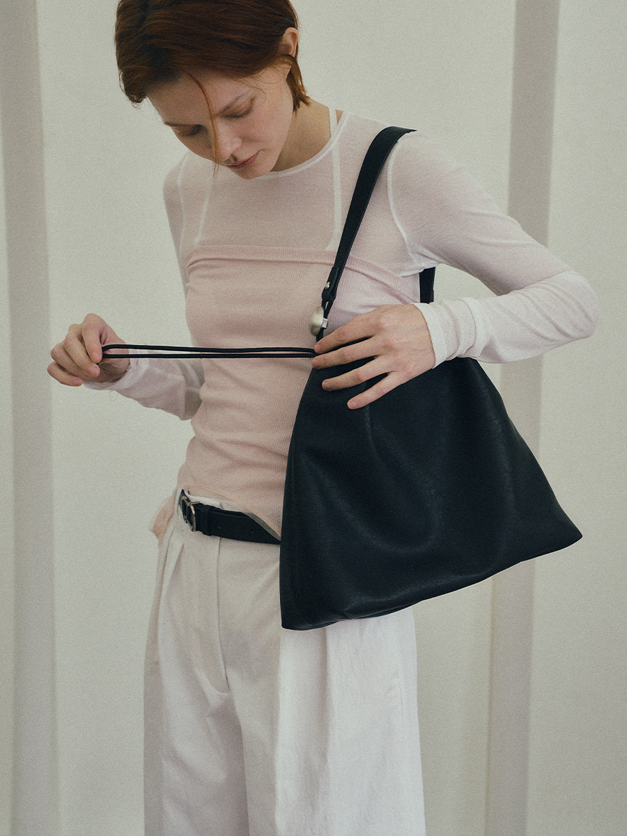 Note3 Cloud Drawstring 2 Way Bag - Black