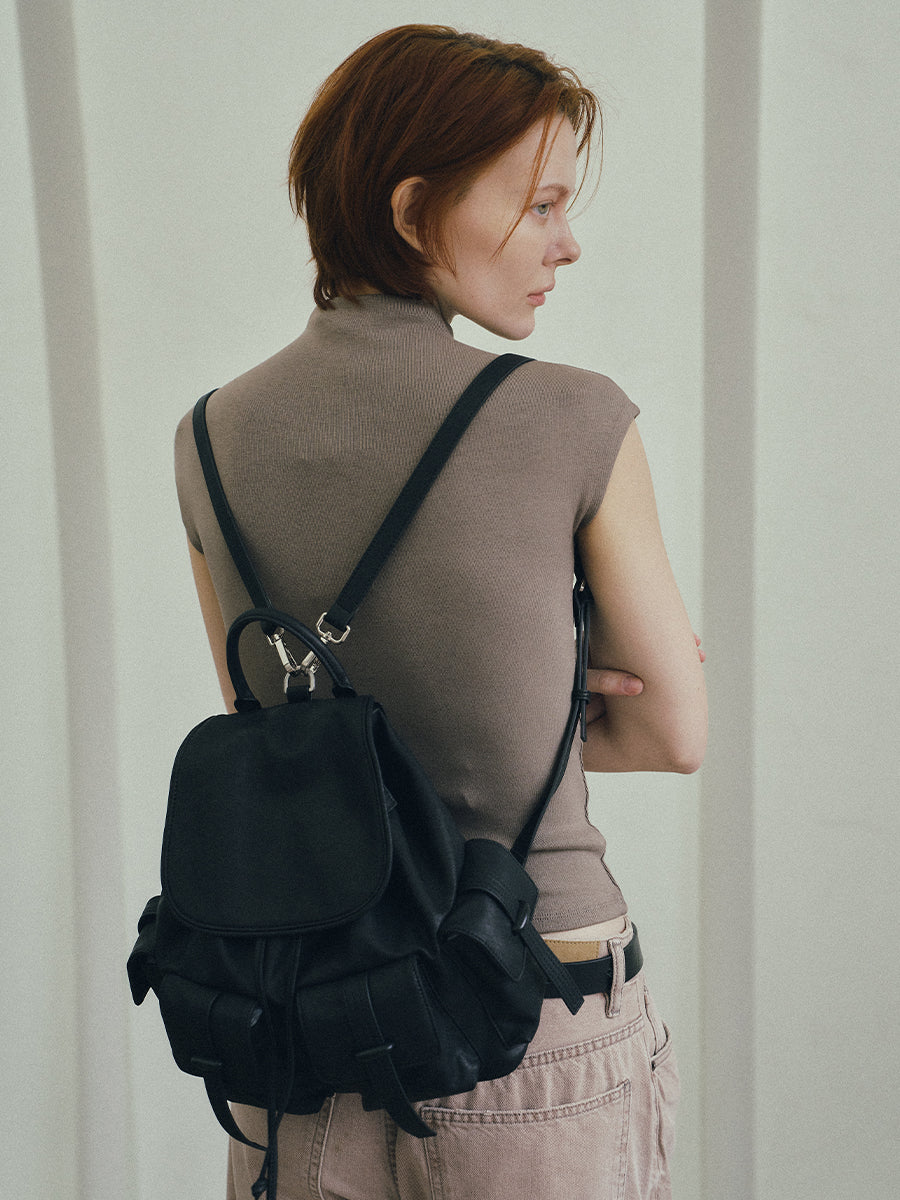 Bette Two-Way Backpack - Black