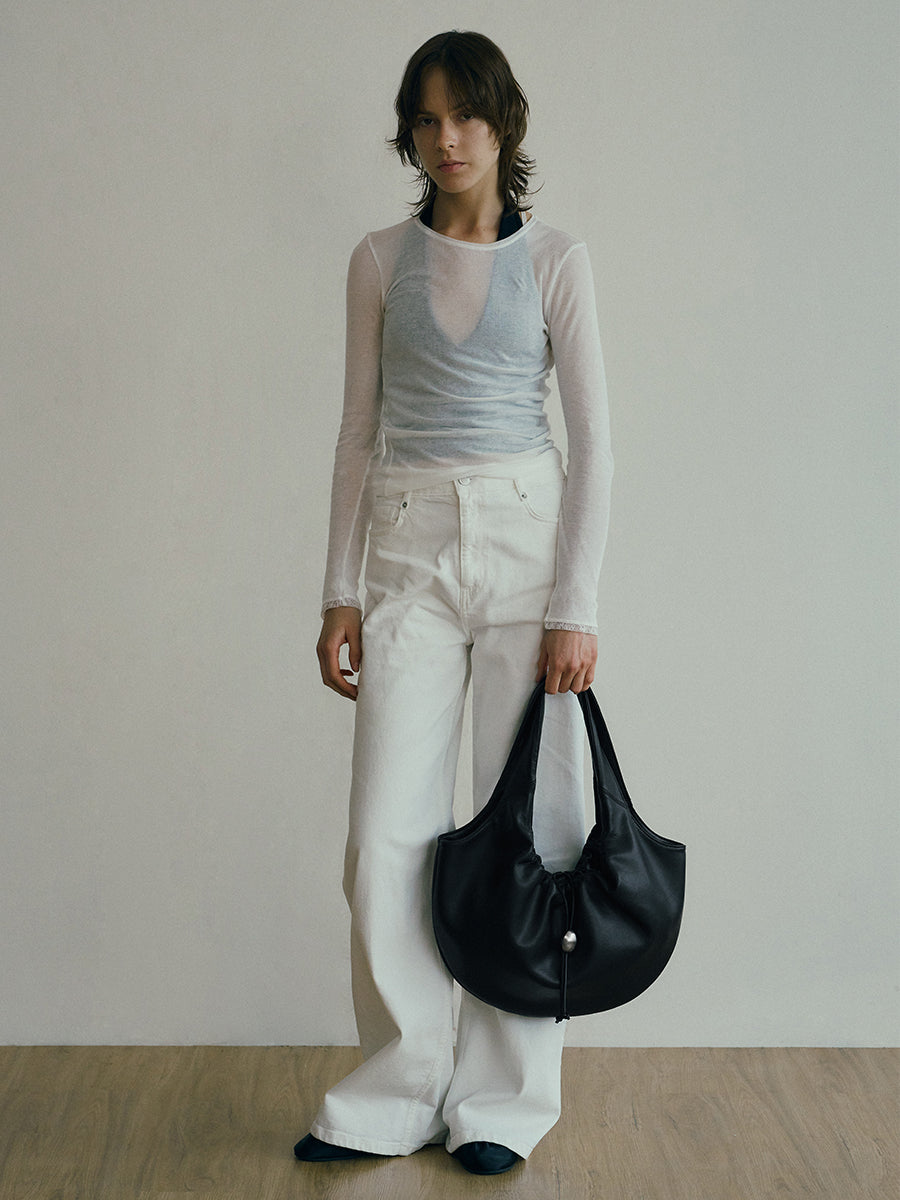 Cloud Hobo Shoulder Bag - Black