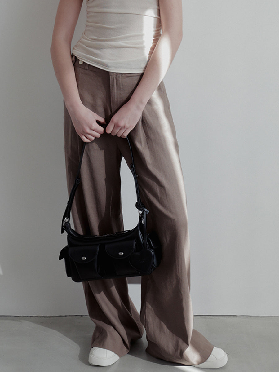 Ava Leather Pocket Crossbody Bag