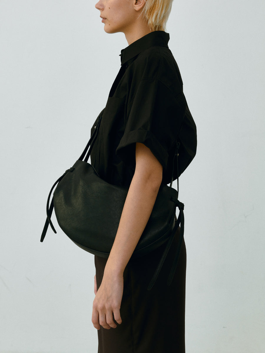 Dudo Knotted Leather Crescent Bag