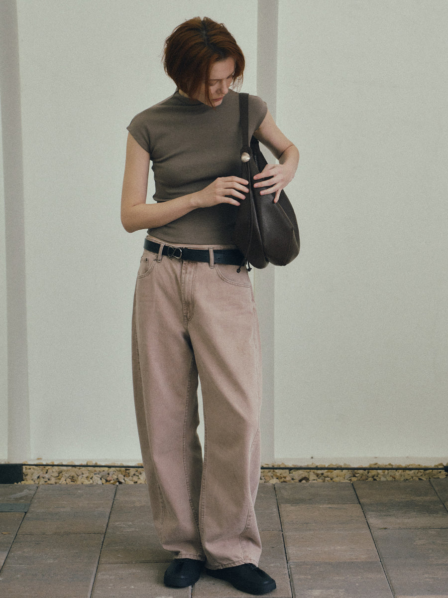 Note2 Pleated Hobo Bag - Dark Brown