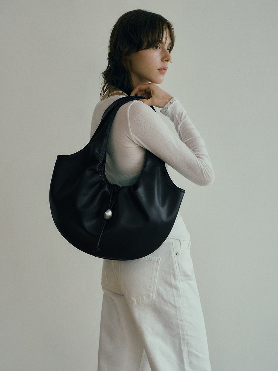 Cloud Hobo Shoulder Bag - Black