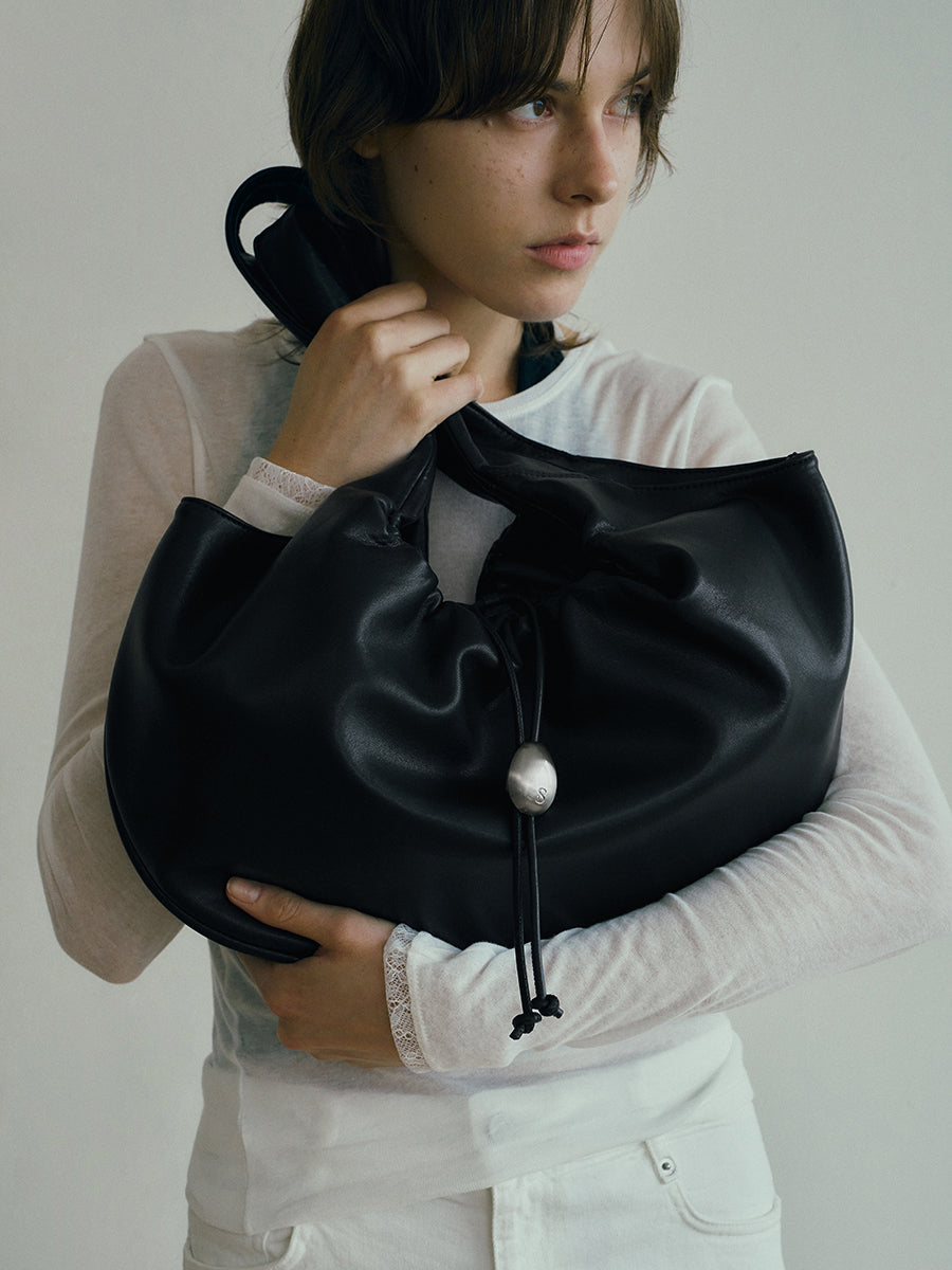 Cloud Hobo Shoulder Bag - Black