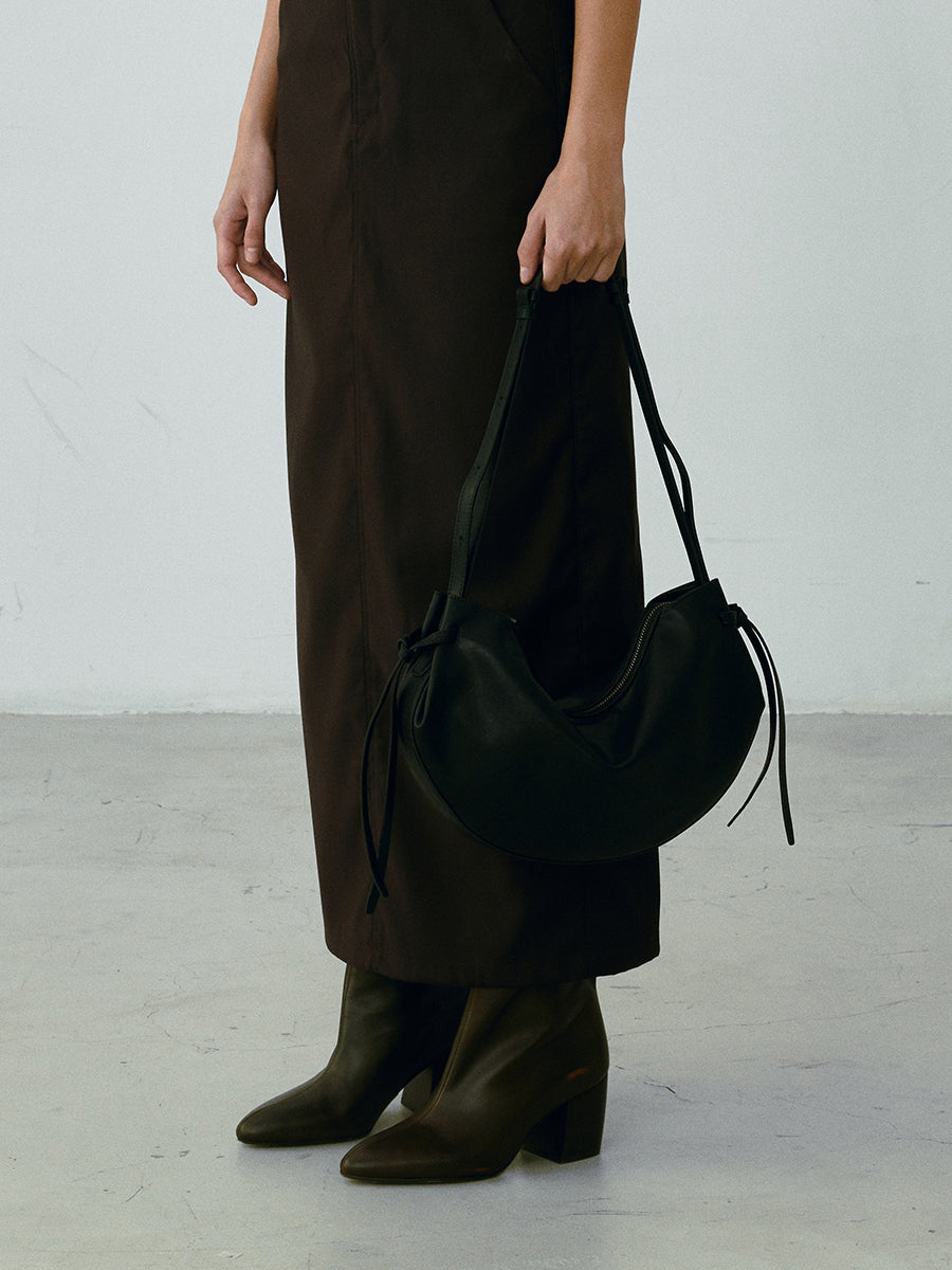 Dudo Knotted Leather Crescent Bag