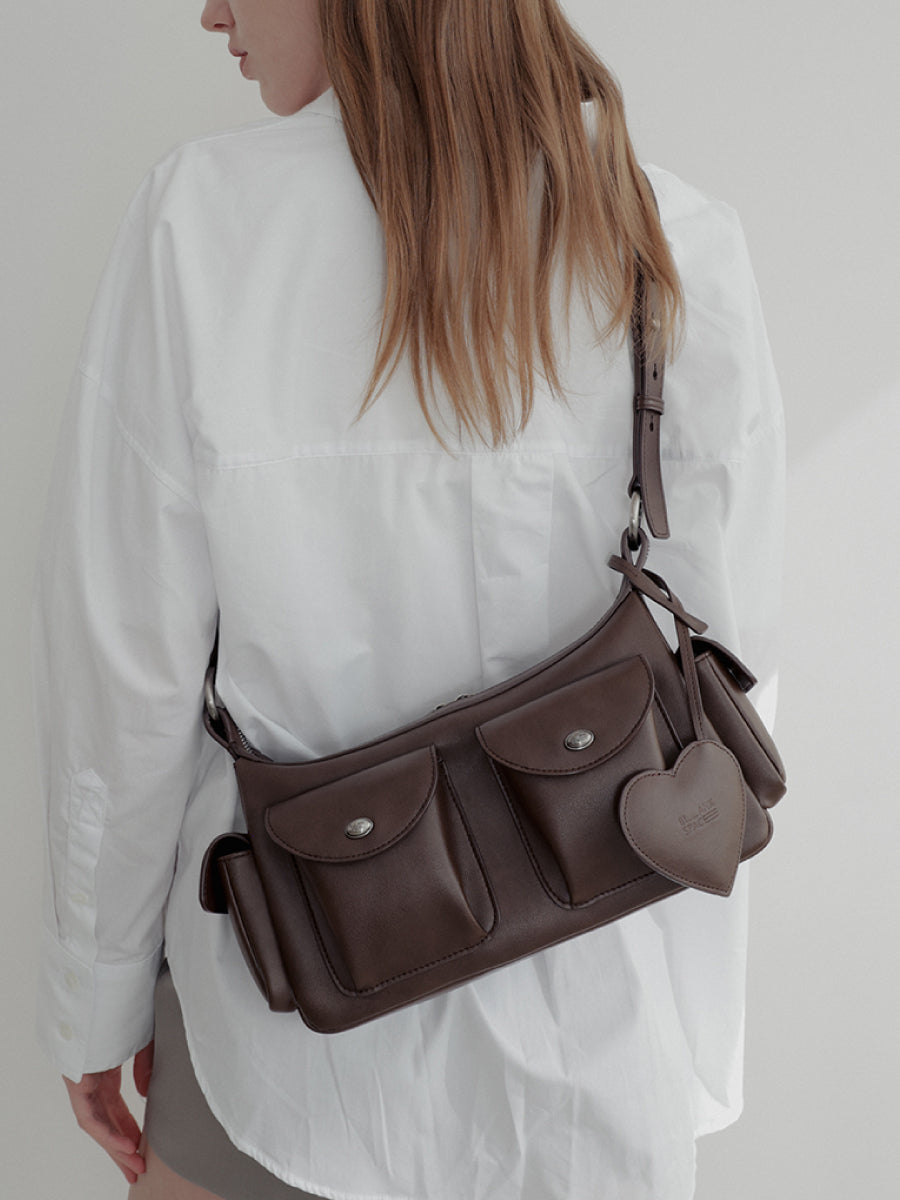 Ava Leather Pocket Crossbody Bag