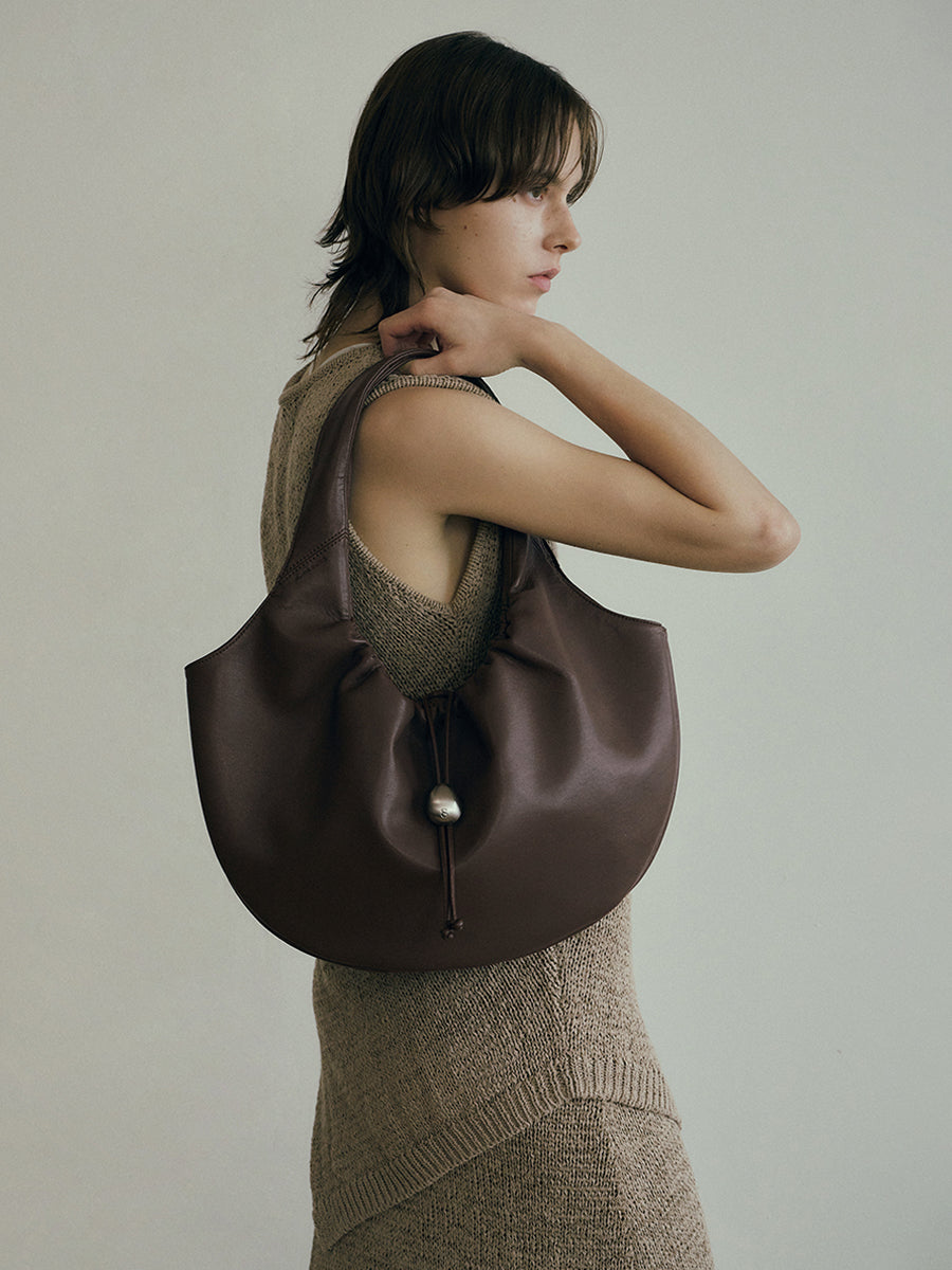 Cloud Hobo Shoulder Bag - Dark brown