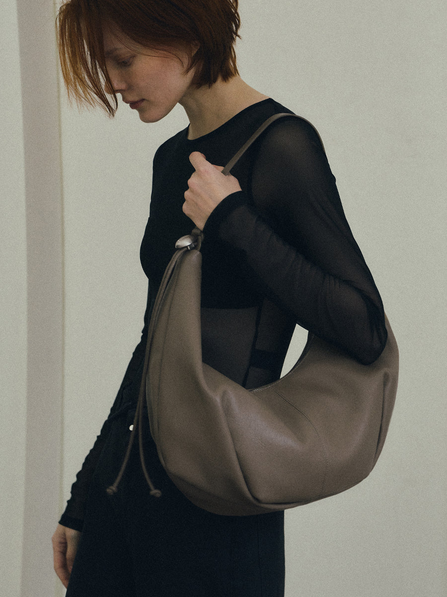 Note2 Pleated Hobo Bag - Clay Gray