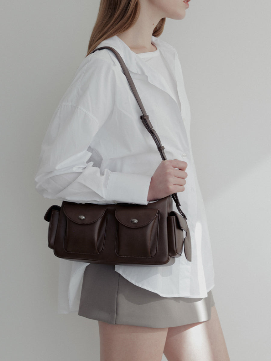 Ava Leather Pocket Crossbody Bag