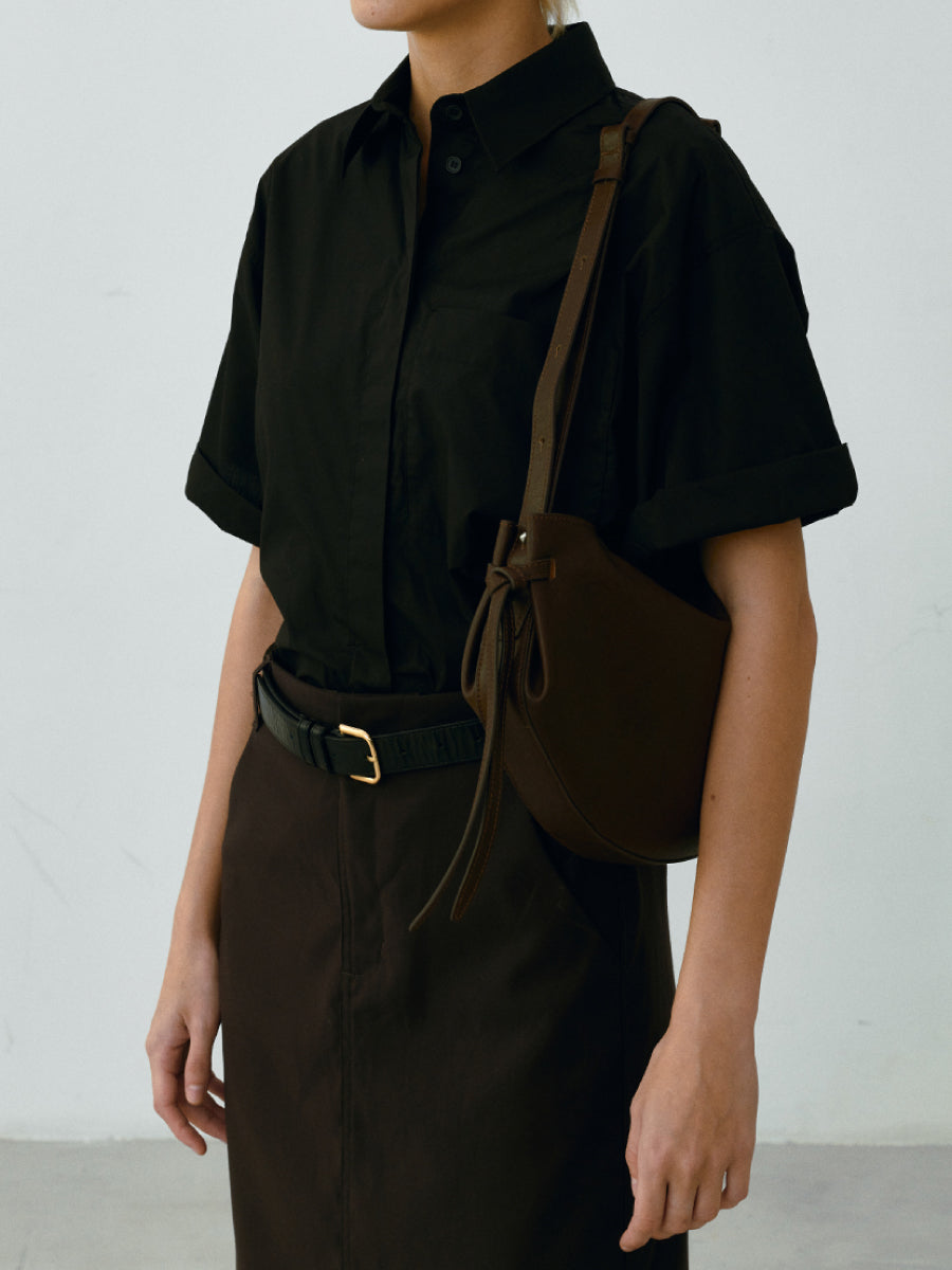 Dudo Knotted Leather Crescent Bag