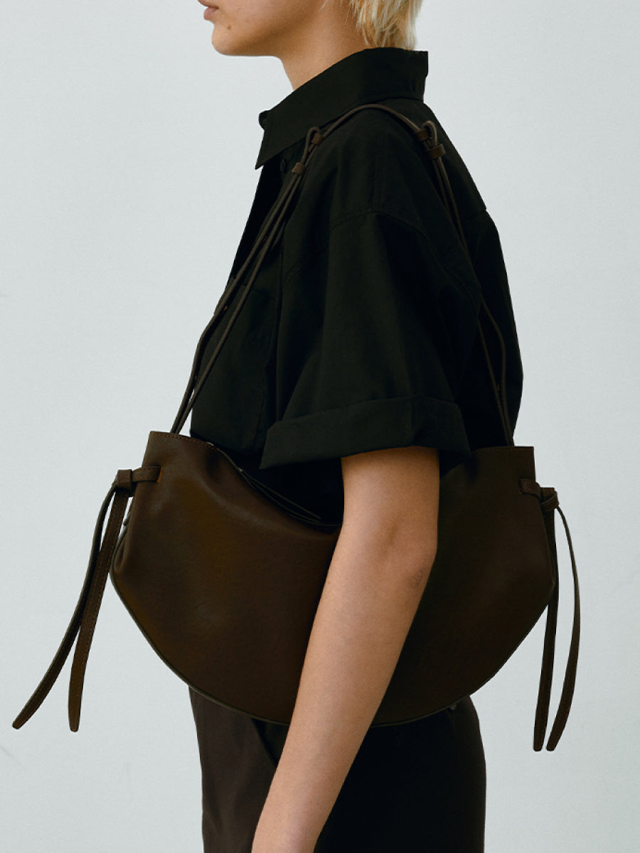 Dudo Knotted Leather Crescent Bag