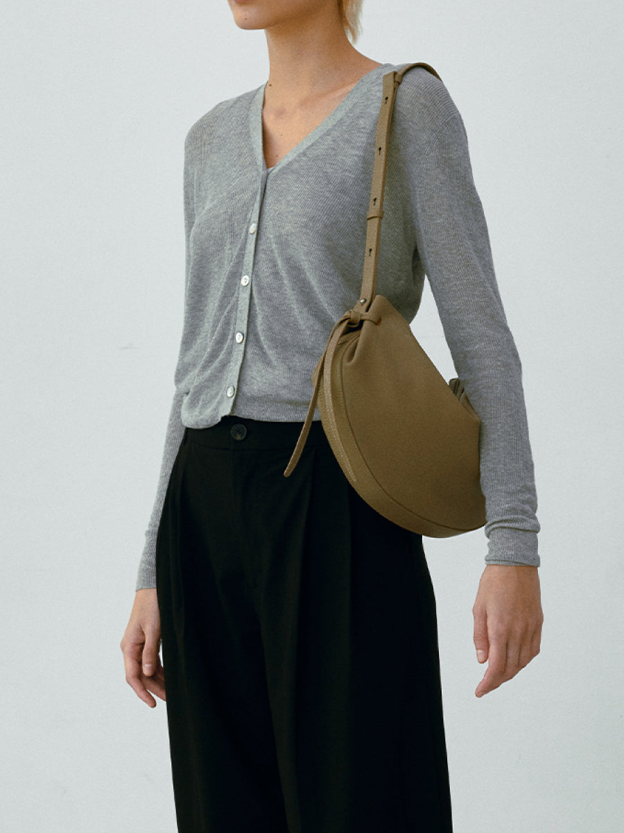 Dudo Knotted Leather Crescent Bag