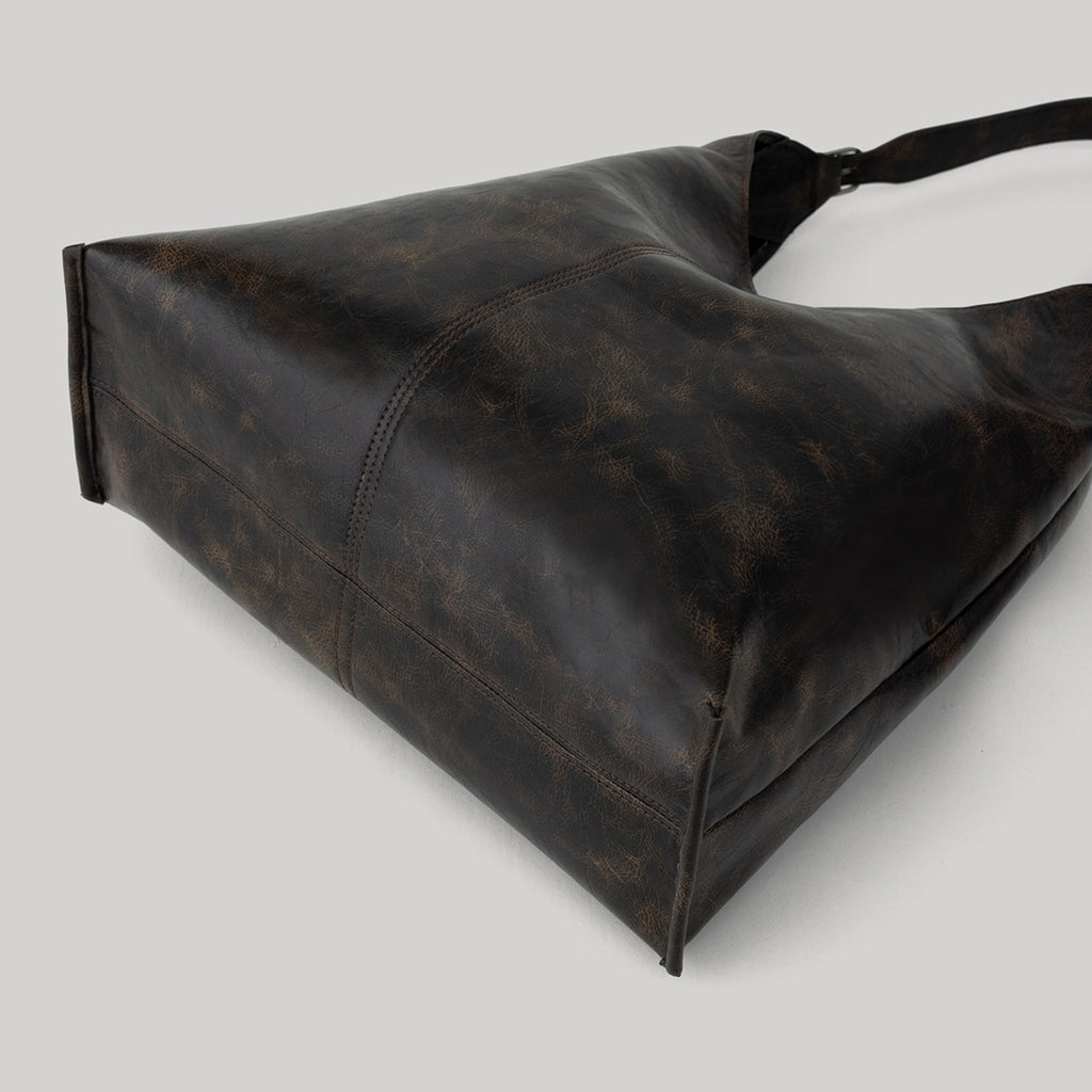 Gaby Ruched Leather Tote Bag