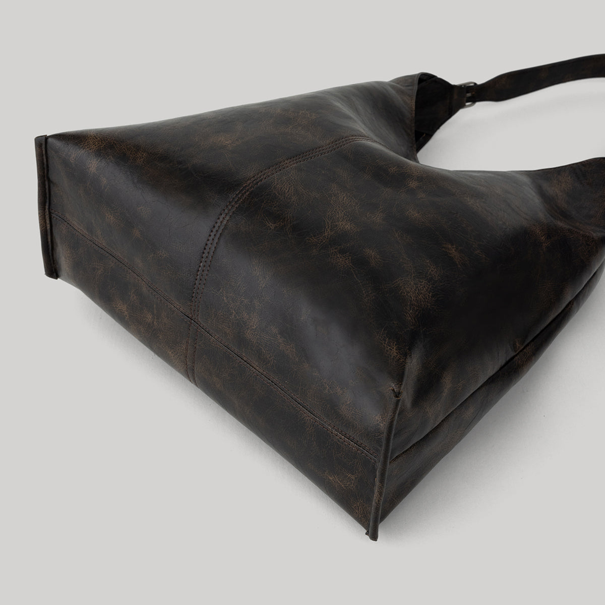 Gaby Ruched Leather Tote Bag