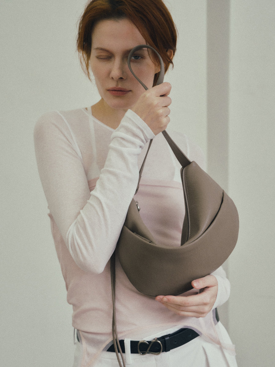 Note1 Crescent Crossbody Bag - Clay Gray