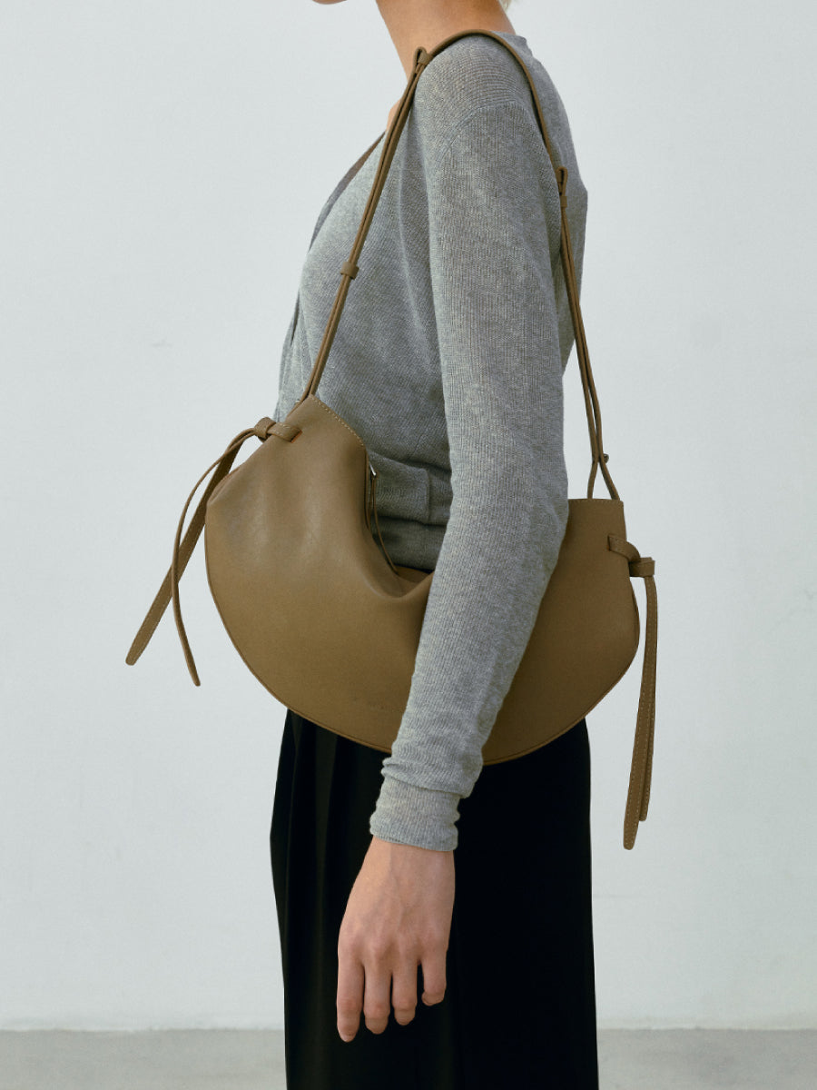 Dudo Knotted Leather Crescent Bag