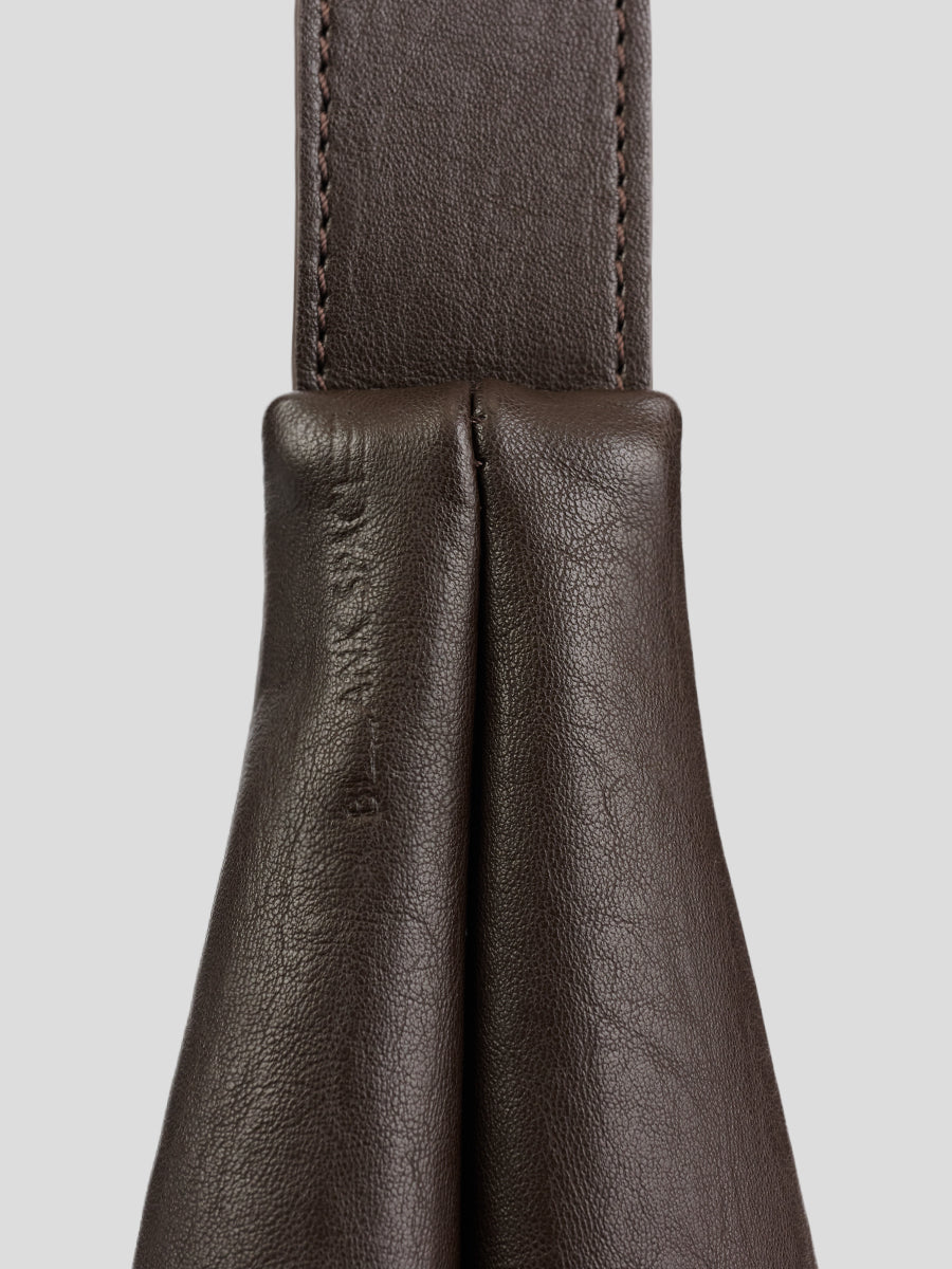 Note2 Pleated Hobo Bag - Dark Brown