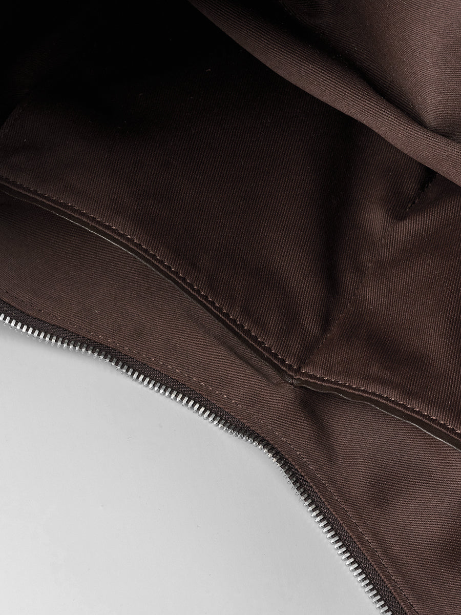 Note2 Pleated Hobo Bag - Dark Brown