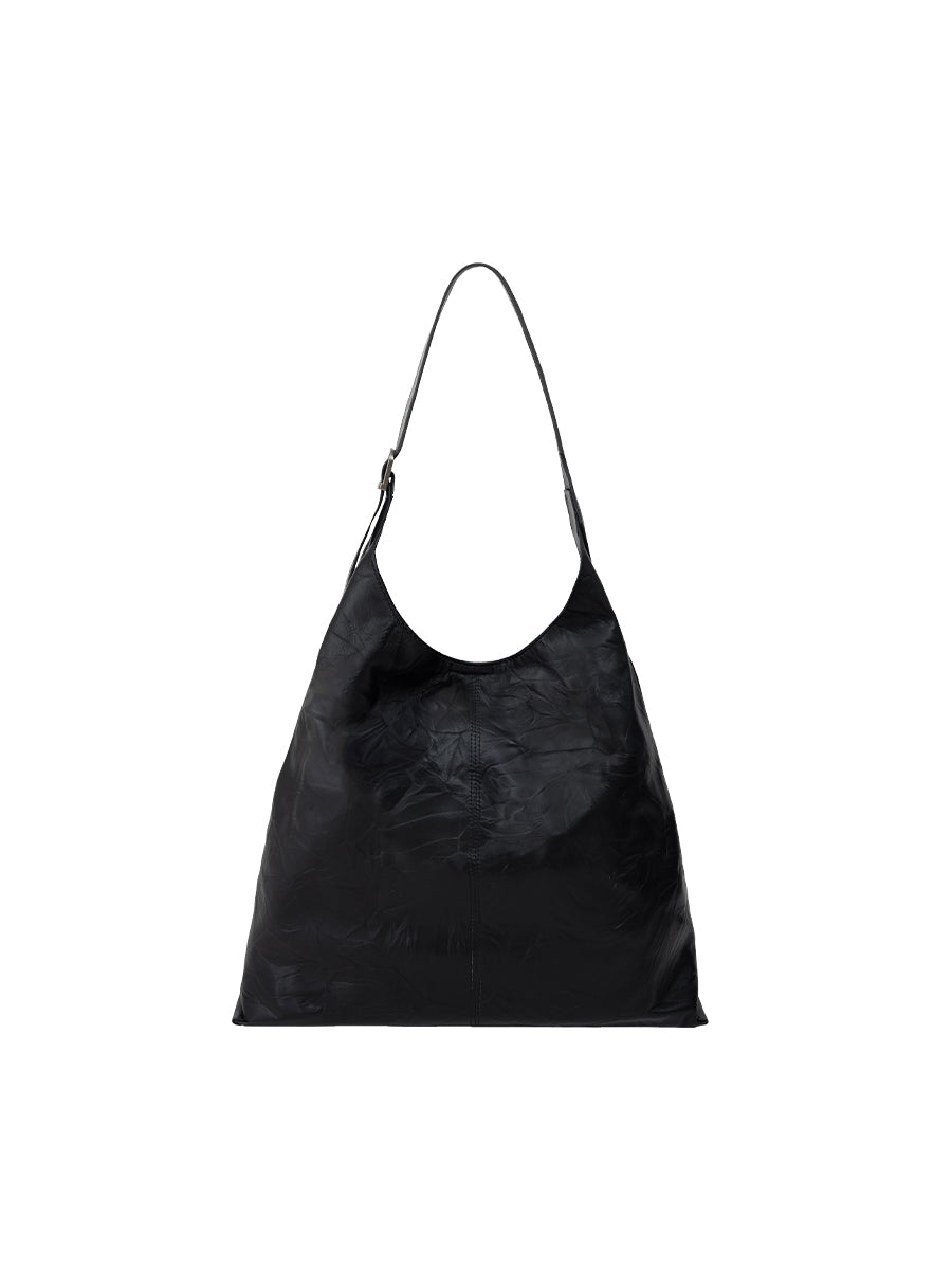 Gaby Ruched Leather Tote Bag