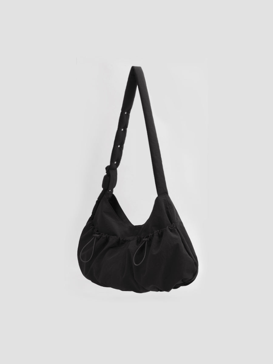 Ziva Drawstring Pocket Crossbody Bag - Black