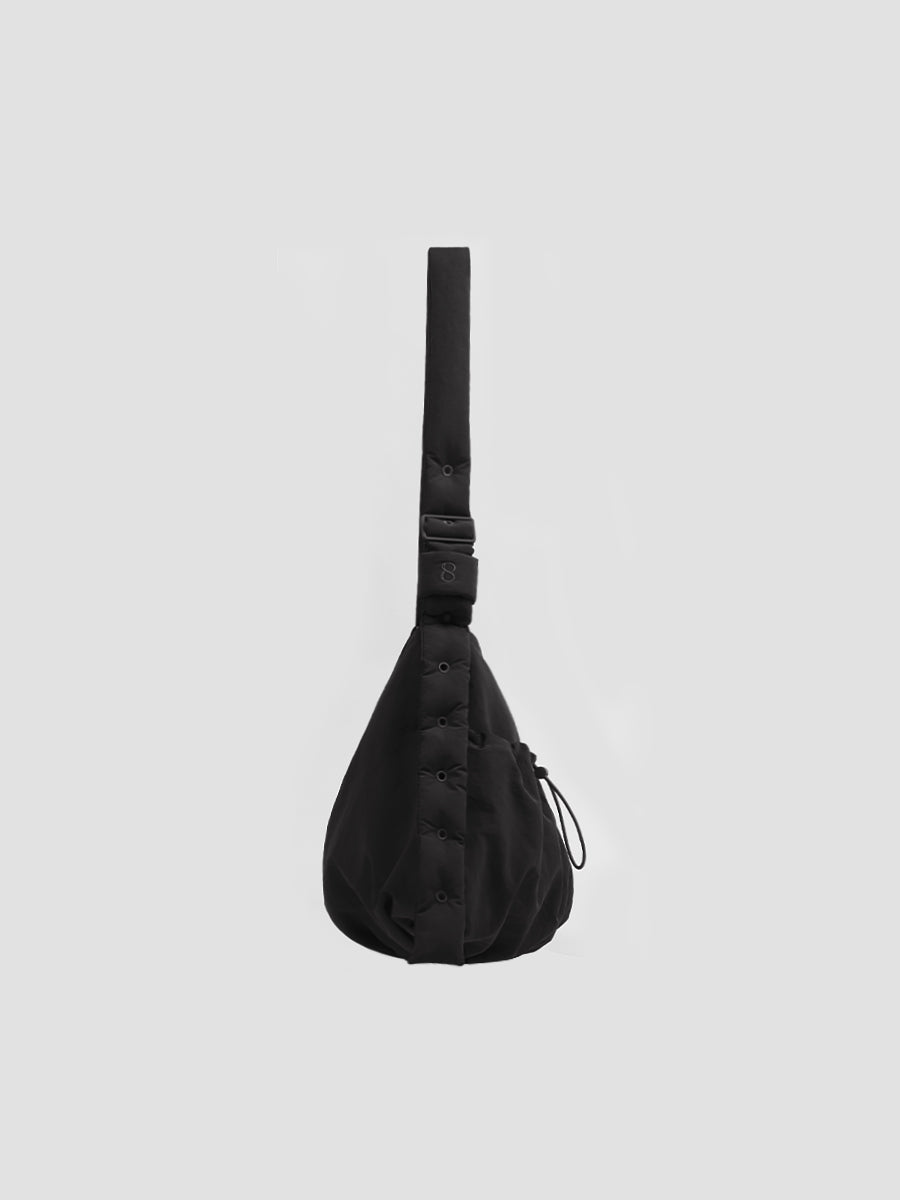 Ziva Drawstring Pocket Crossbody Bag - Black