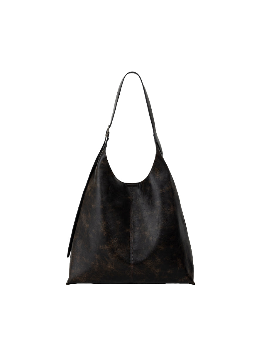 Gaby Ruched Leather Tote Bag