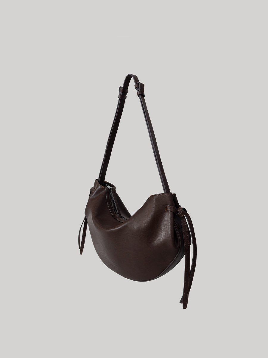 Dudo Knotted Leather Crescent Bag
