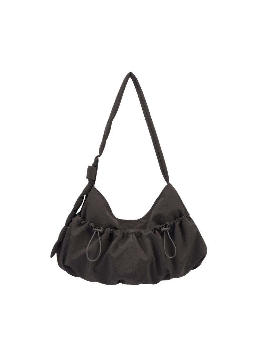 Ziva Drawstring Pocket Crossbody Bag - Sand Brown
