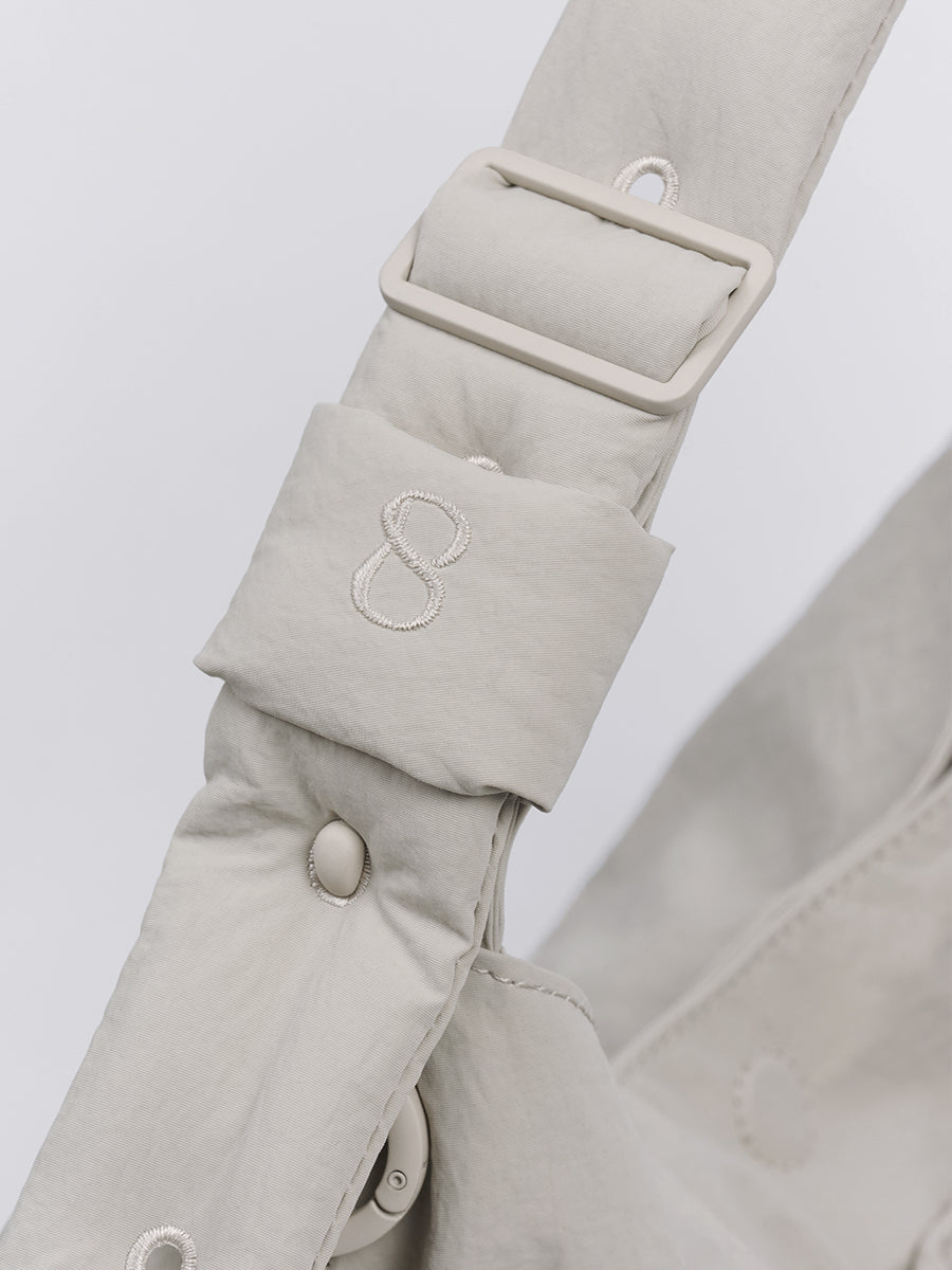 Ziva Drawstring Pocket Crossbody Bag - Sand White