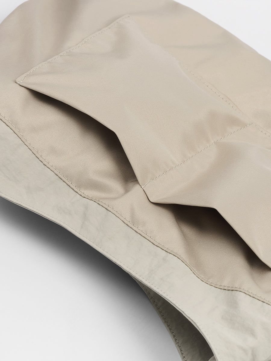 Ziva Drawstring Pocket Crossbody Bag - Sand White