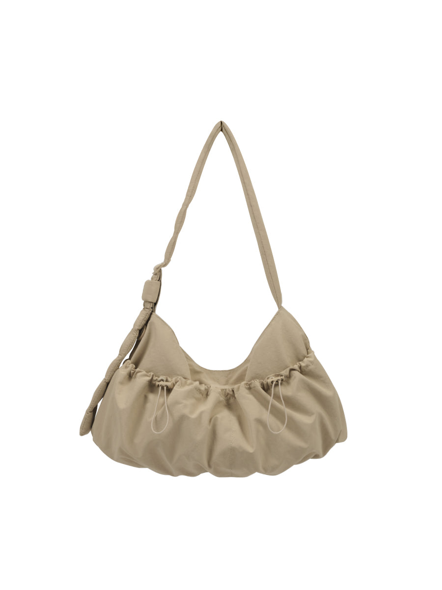 Ziva Drawstring Pocket Crossbody Bag - Sand Brown