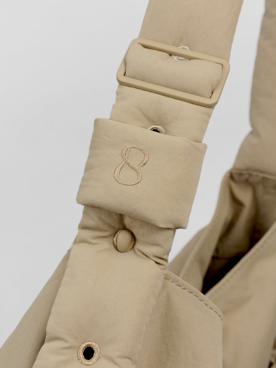 Ziva Drawstring Pocket Crossbody Bag - Sand Brown