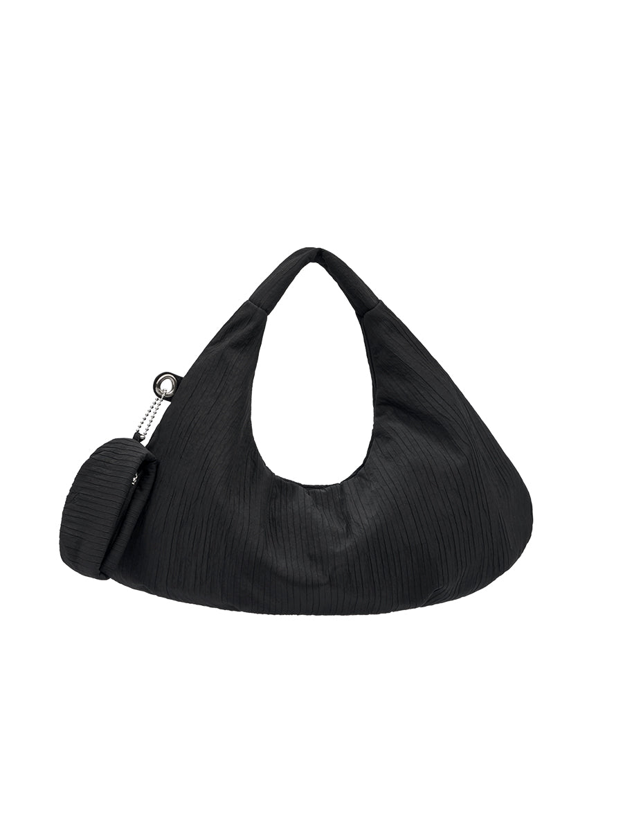 Abby Pleated Hobo Bag - Black