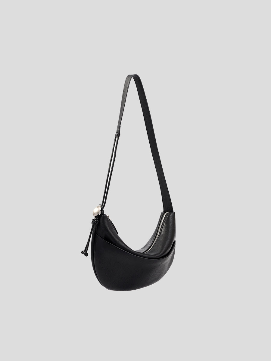 Note1 Crescent Crossbody Bag - Black