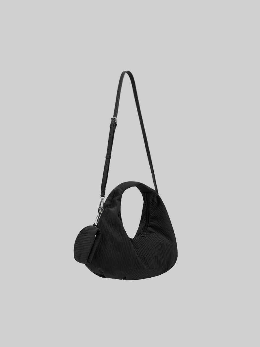 Abby Pleated Hobo Bag - Black