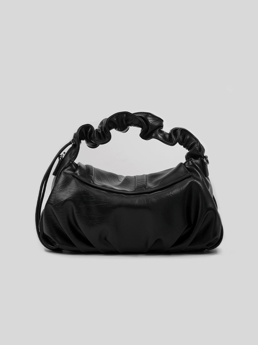 BLANK Ruffled Top-Handle Bag