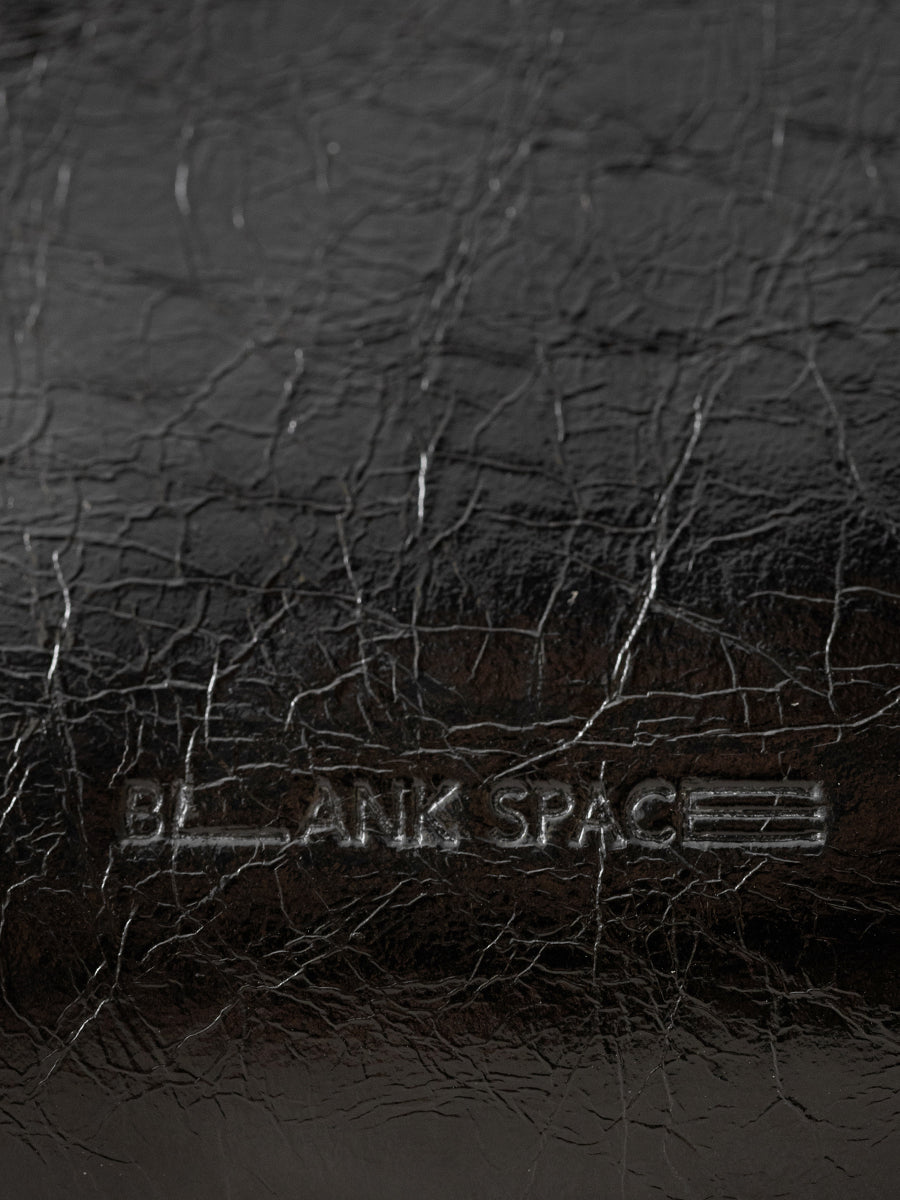 Flip Leather Flap Soft Square Bag (Large) - Crinkled Black