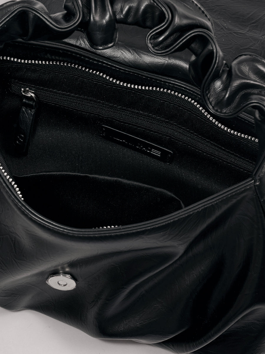 BLANK Ruffled Top-Handle Bag