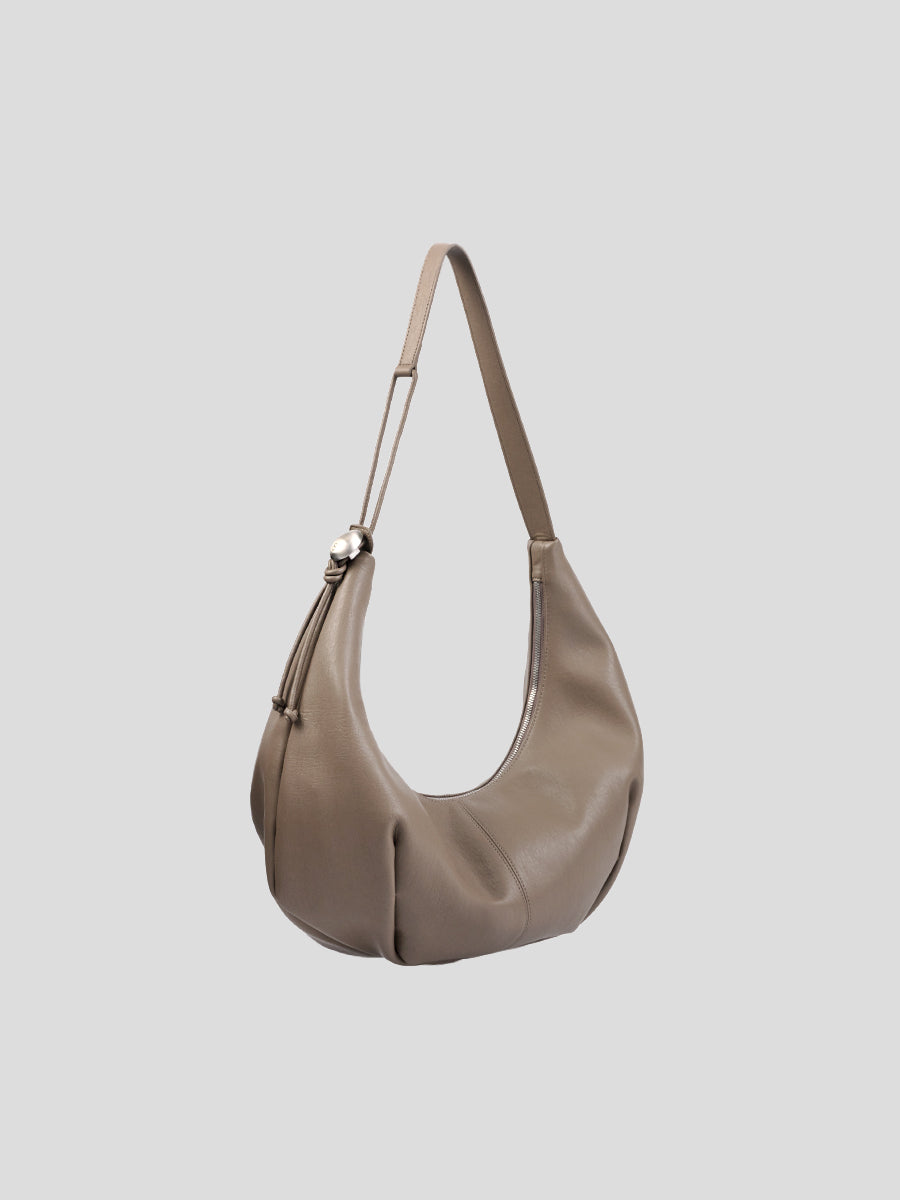 Note2 Pleated Hobo Bag - Clay Gray