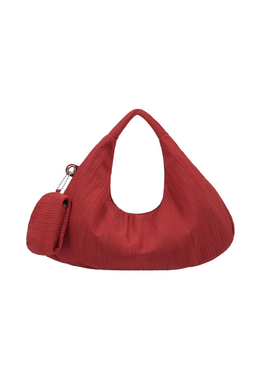 Abby Pleated Hobo Bag - White