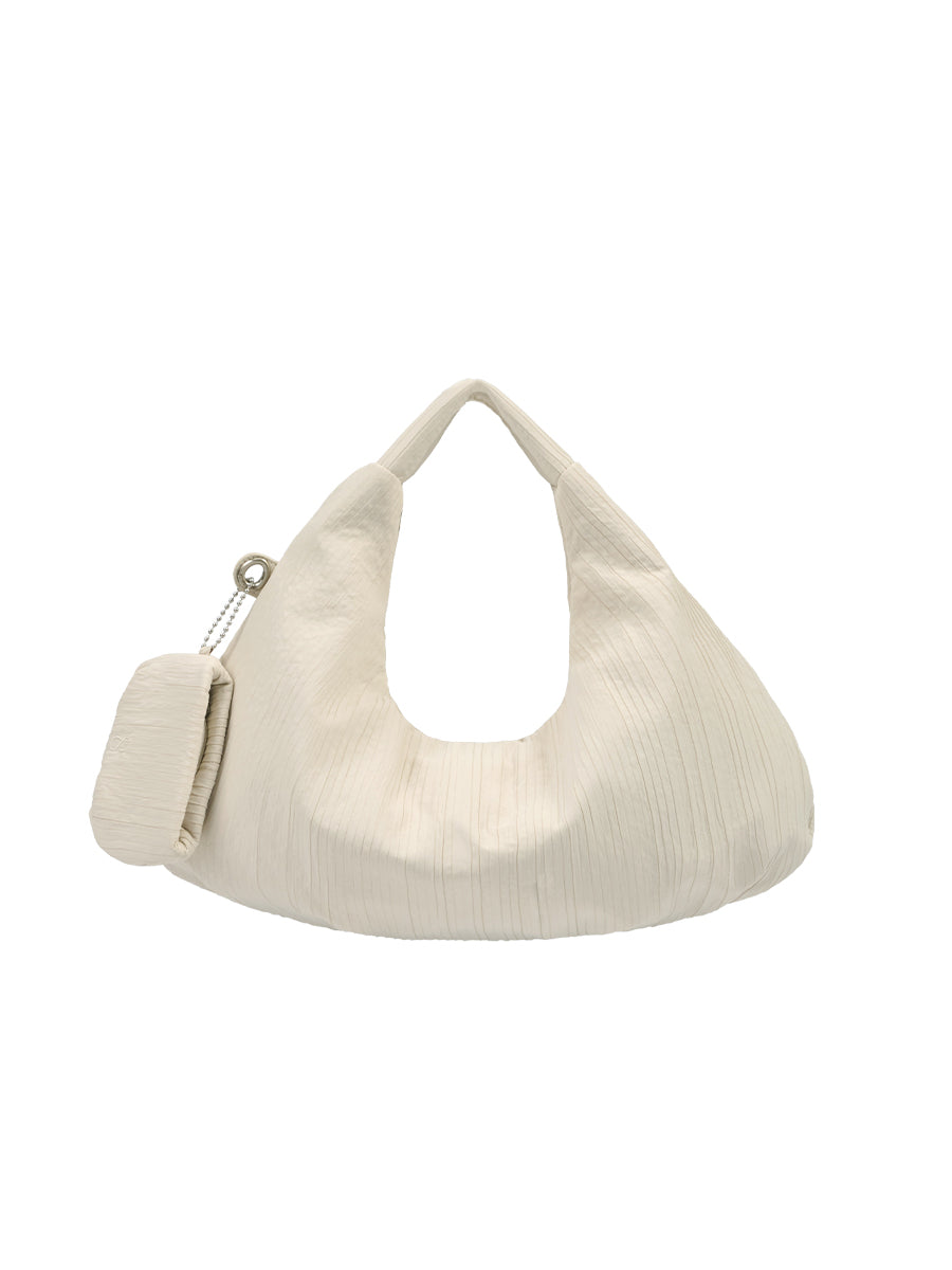 Abby Pleated Hobo Bag - White