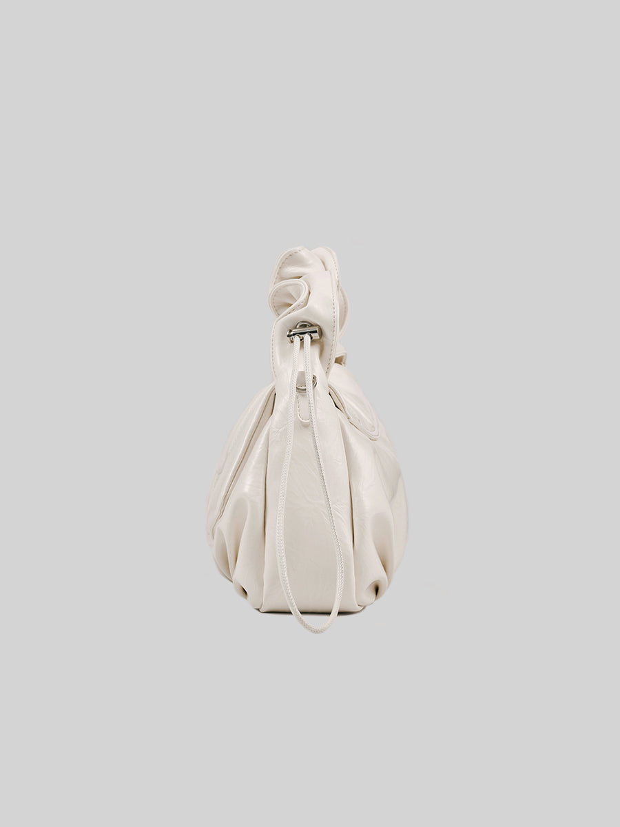 BLANK Ruffled Top-Handle Bag