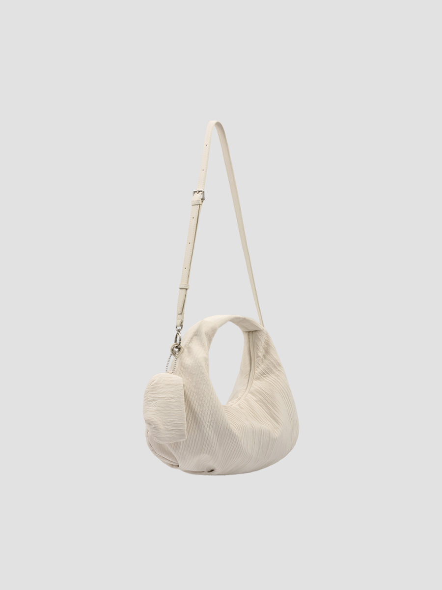 Abby Pleated Hobo Bag - White