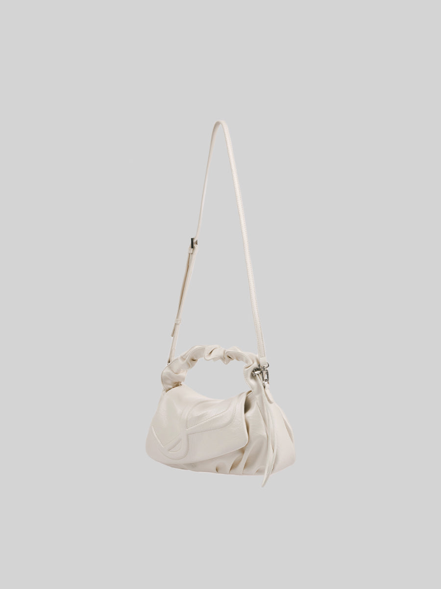 BLANK Ruffled Top-Handle Bag