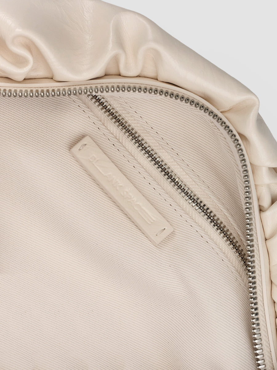 Duo Pin-Buckle Draped Crossbody Bag - White