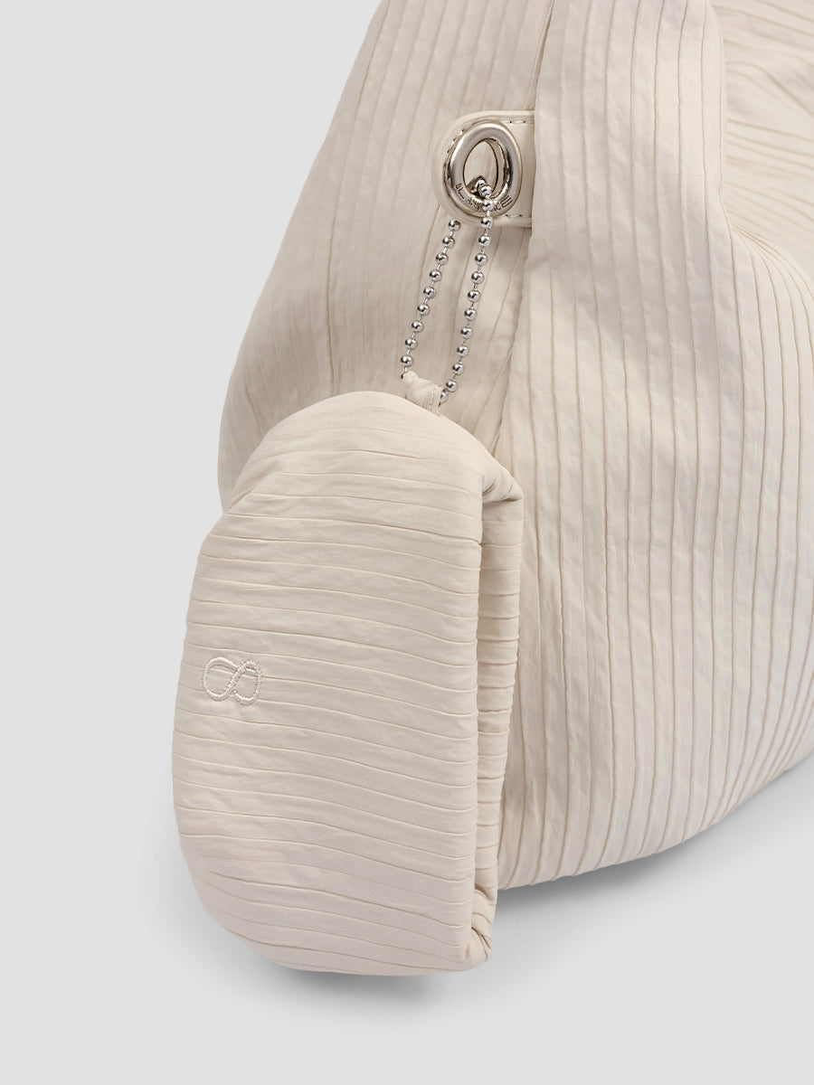 Abby Pleated Hobo Bag - White